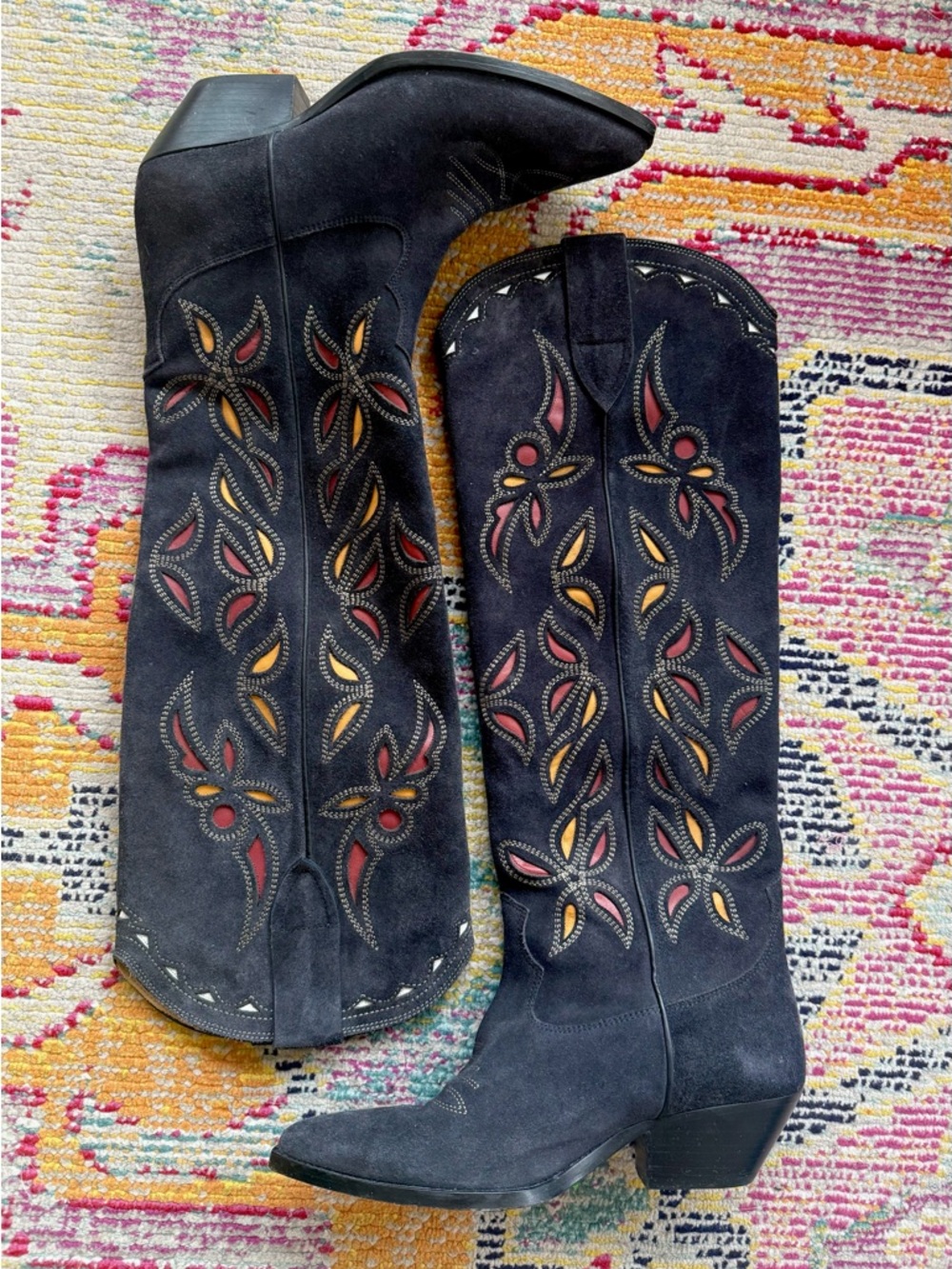 ISABEL MARANT DENVEE SUEDE KNEE-HIGH BOOTS, sz 38